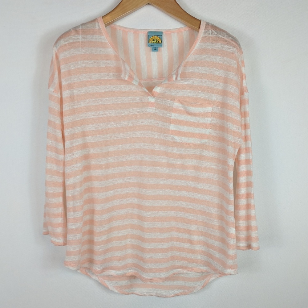 3/$25 C&C California | Striped linen top L